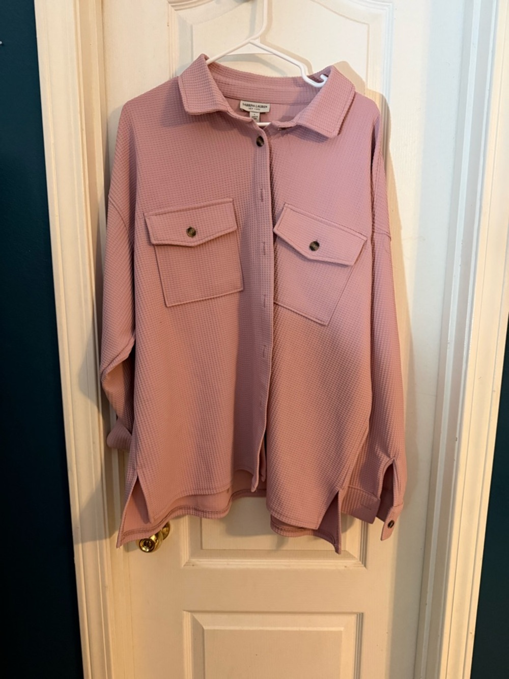 Women’s Button-Down Shirt Jacket - Pink - Unknown Brand